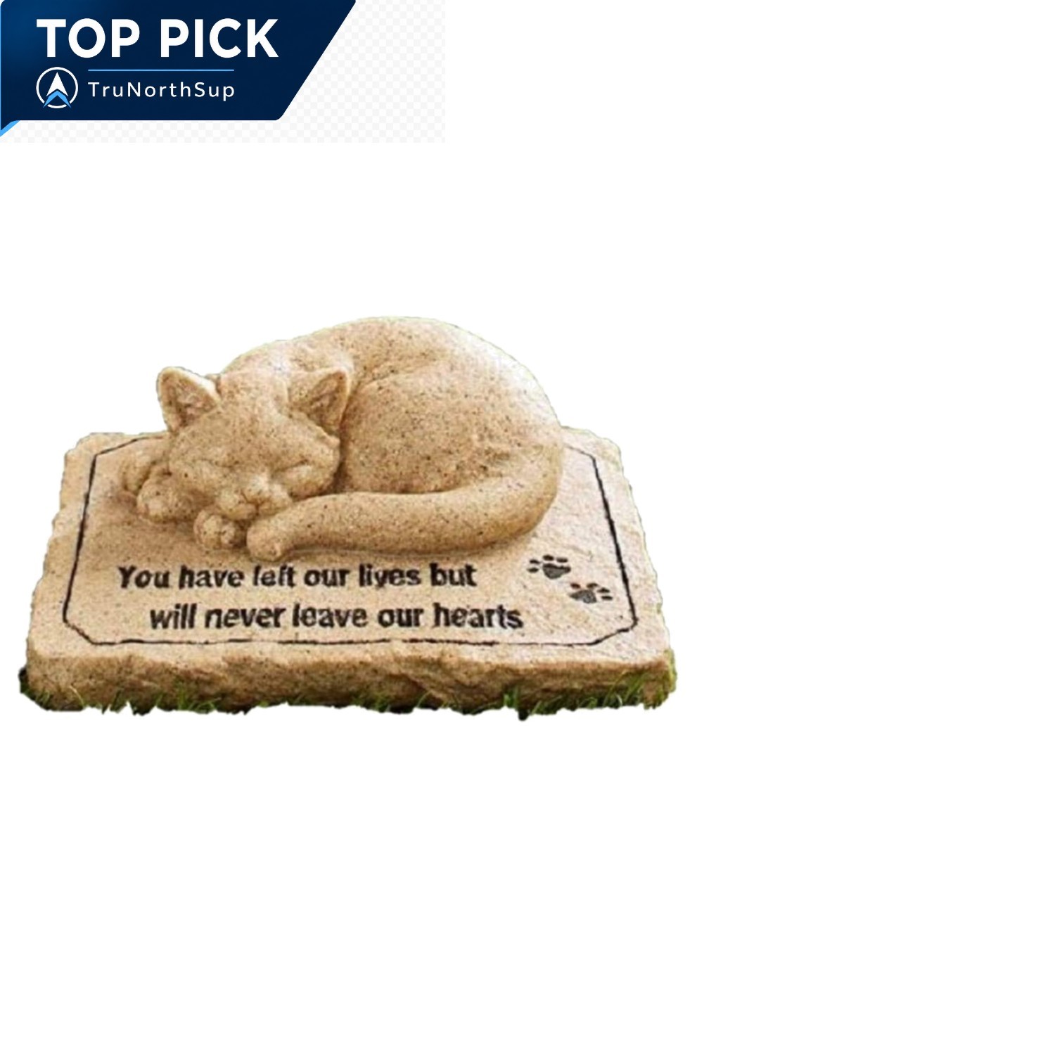 Pet Memorial Stone Cat Ceramic Garden Memorial Stone 8.75 x 7.75 inches