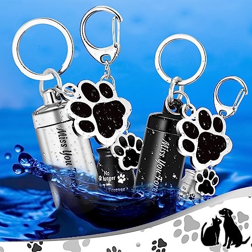 4 Pcs Pet Ashes Keepsake Keychain for Dog Urn with 4 Pcs Filling
