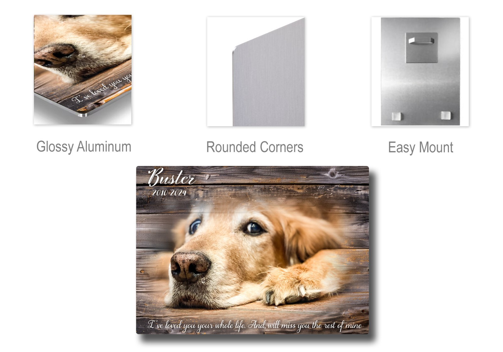 Personalized Pet Memorial Gift with Photo of your Dog Custom Metal Print