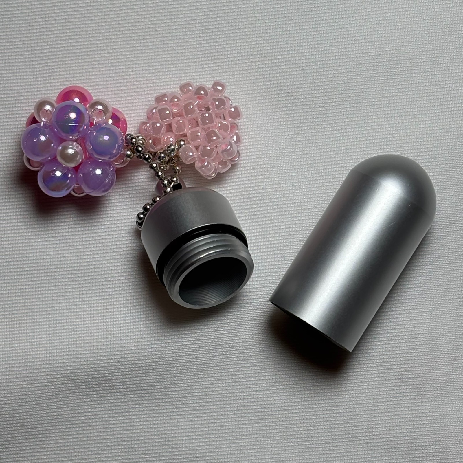 Cremation Ashes Keychain – Cremation Keepsake(pink heart and pink ornaments)