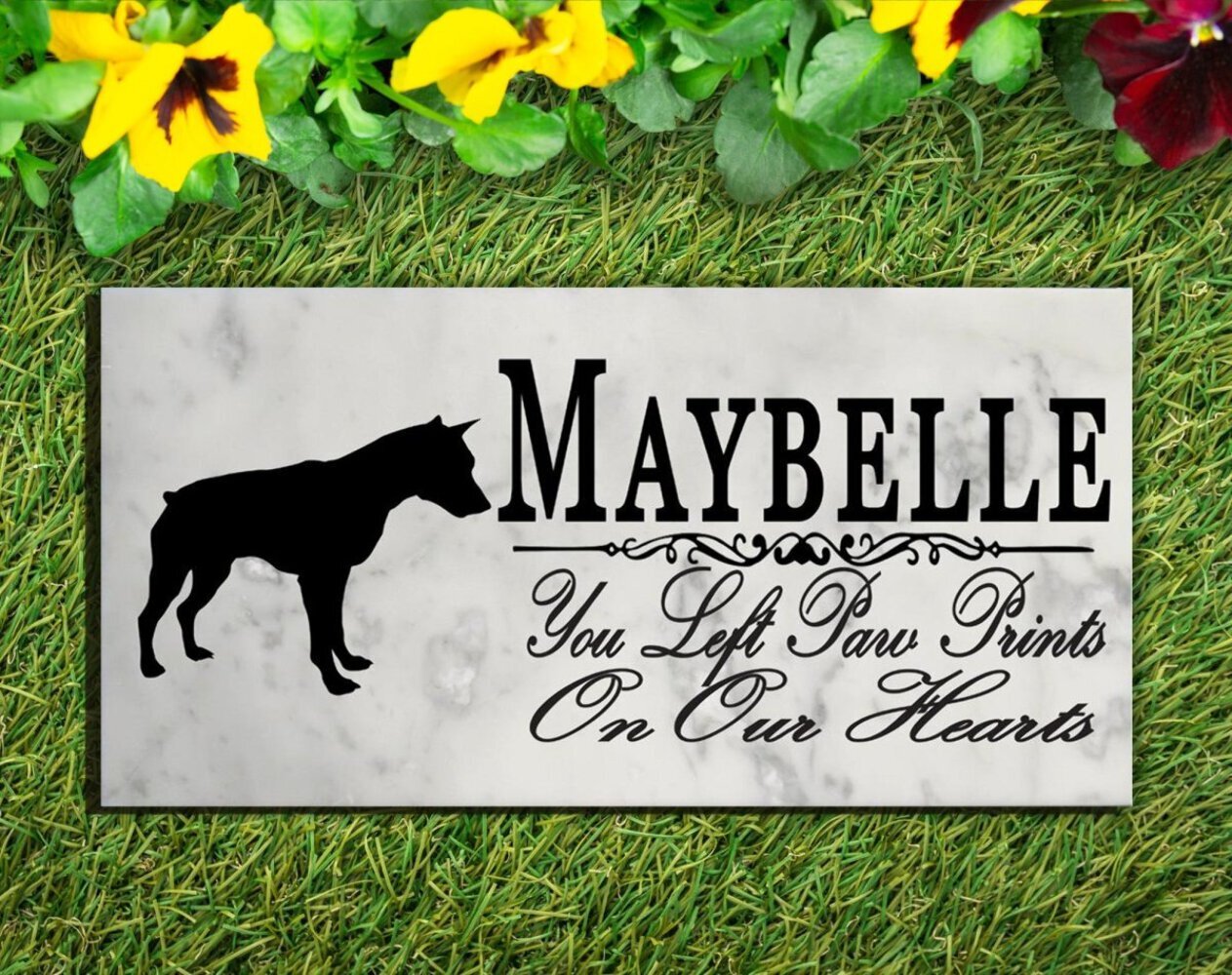 Min Pin Memorial Stone PERSONALIZED Miniature Pinscher Dog Garden Rock Grave Mar