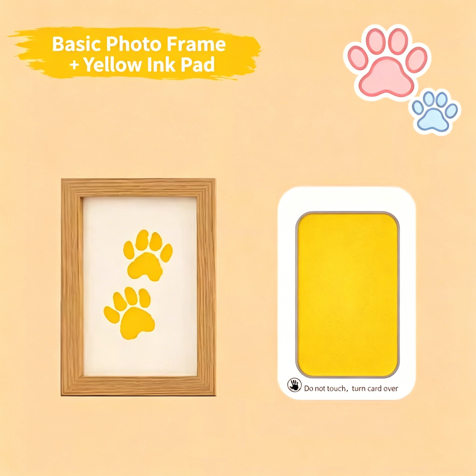 Pet Paw Print Memorial No-Wash Ink Pad Photo Frame Desktop Ornament Dog Cat Paw