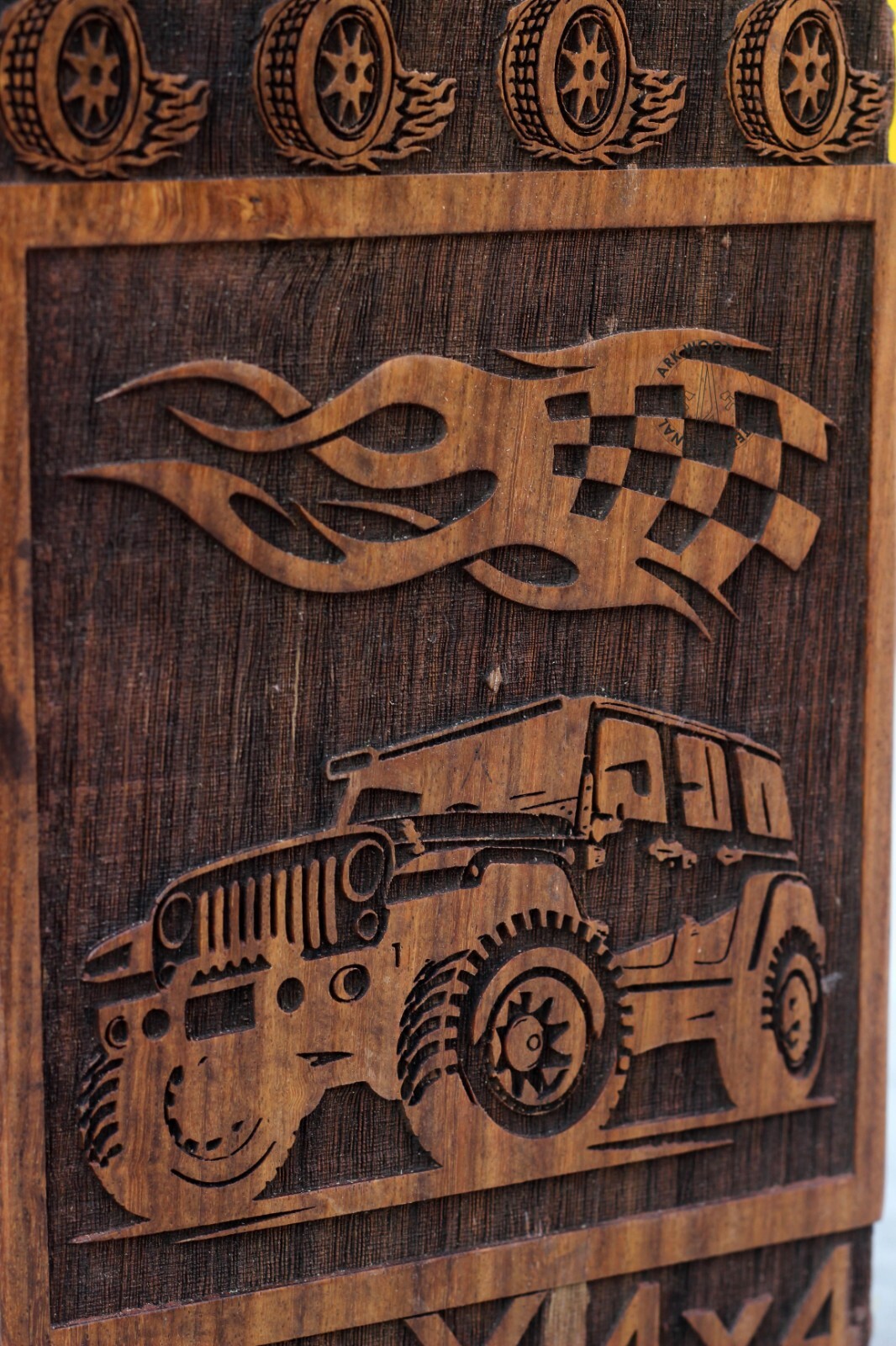 4X4 Off Road Jeep car Army Jeep Life Vehicle Truck Vintage Wheel Wooden Urns Ash