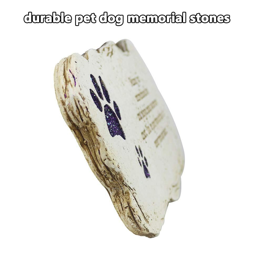 Shinning Paw Prints Pet Memorial Stones Headstones for Dogs or Cats, Resin Pe…