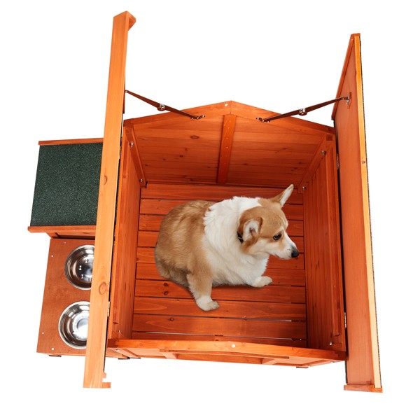 88x106x77cm Green Asphalt Roof Golden Red Main Body Fir House Type Cat And Dog H