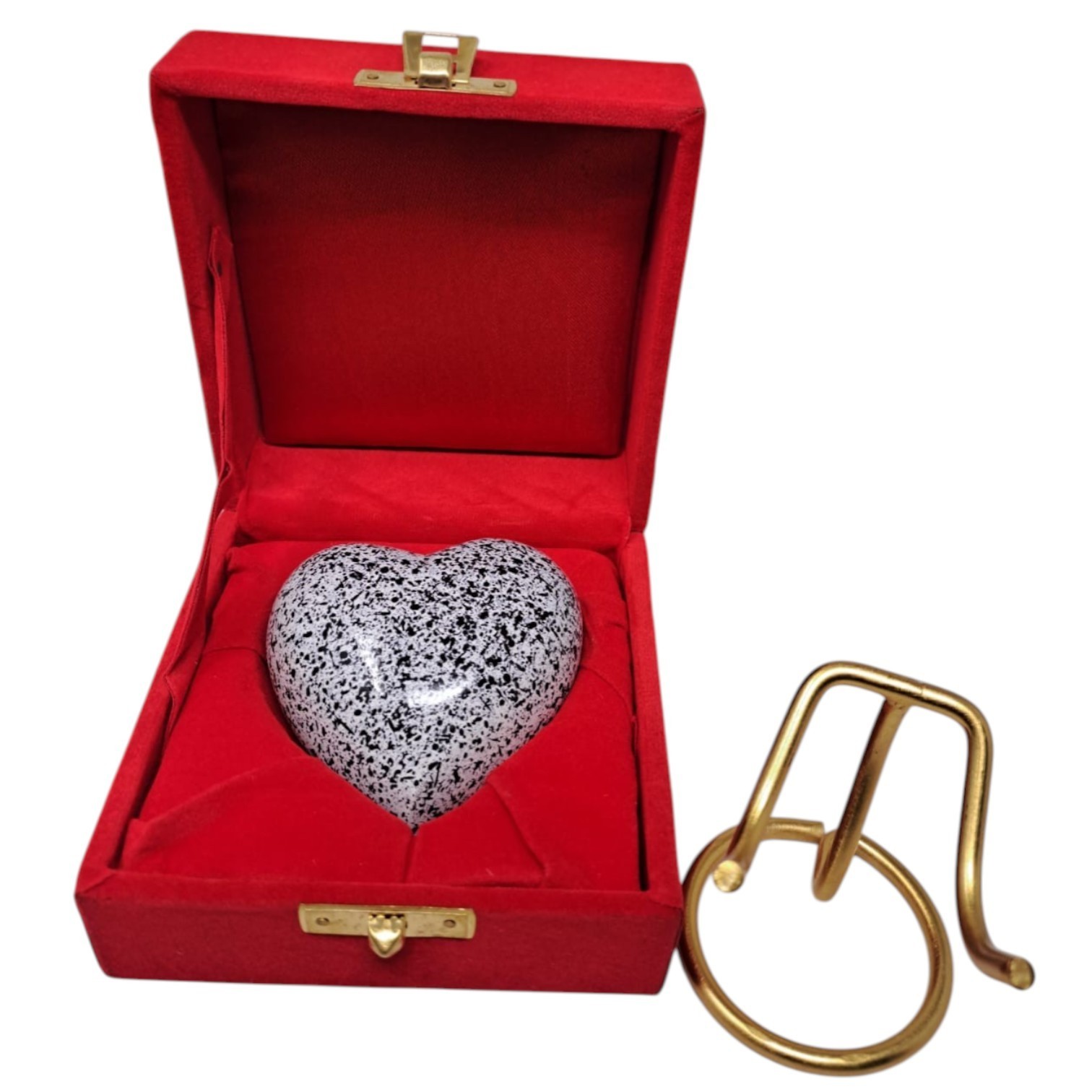 Mini Memorial Heart for Ashes Keepsake Cremation Urn Human Pet with Stand &Box