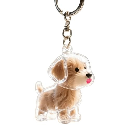 Dog Hair Keychain,Transparent Bottle for Fur,Dog Memorial Gifts for Loss,Pet