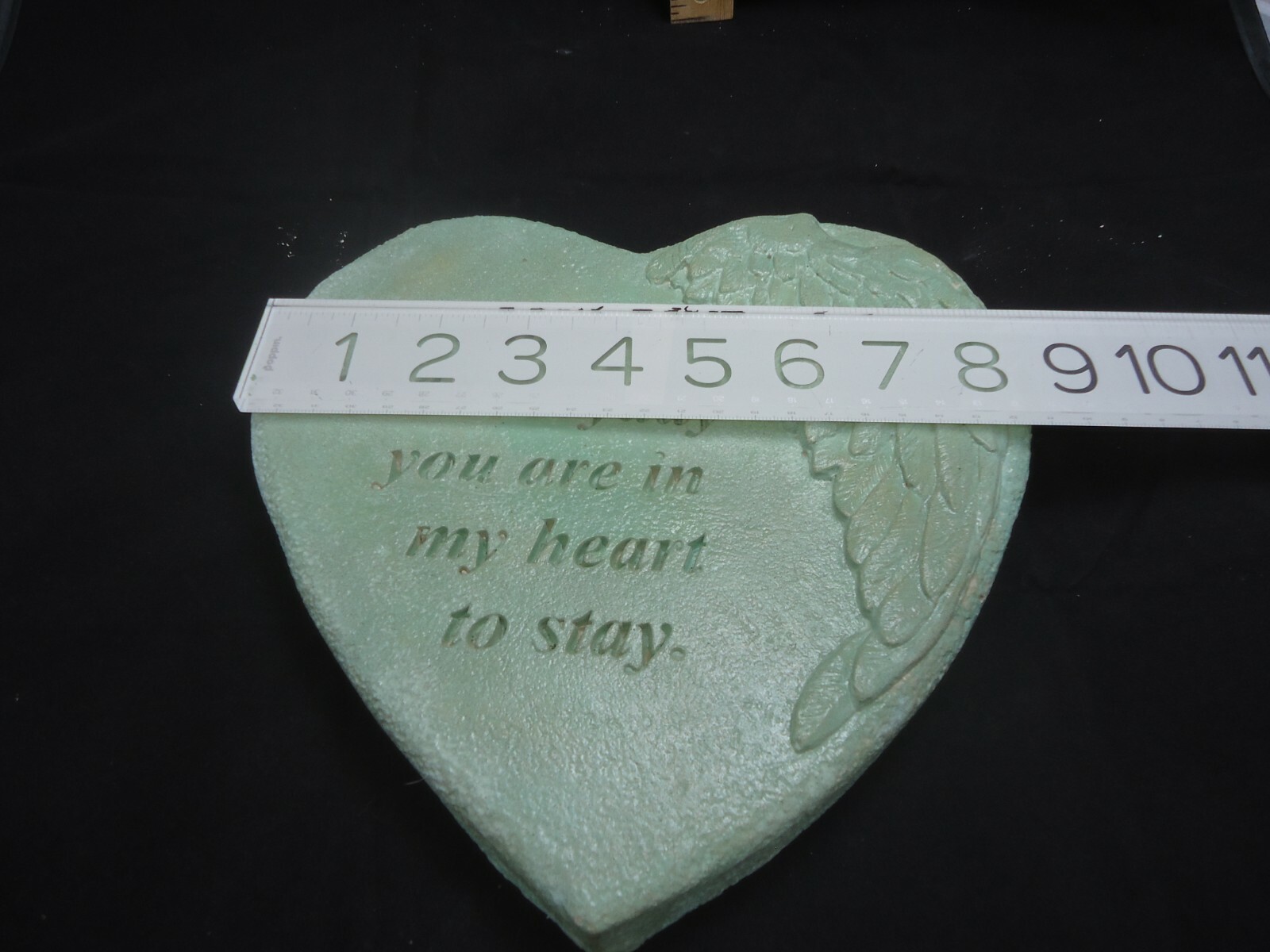 Concrete Stone Memorial Heart Remembrance of Loved Person or Pet Hand Poured