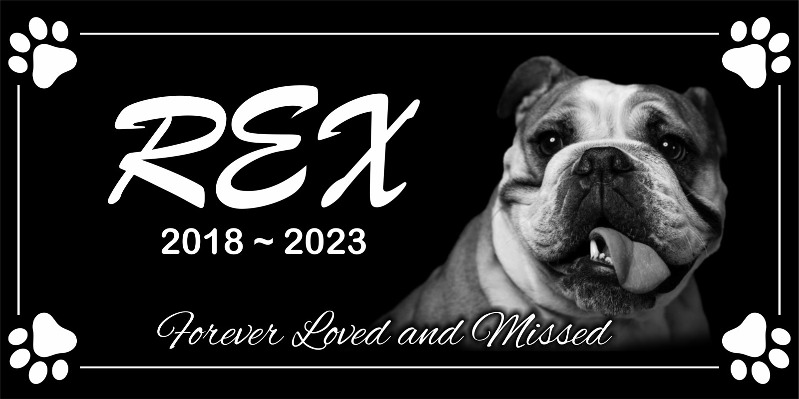 Engraved Pet Memorial Stone for Human, Pet, Dog, Cat, Horse. Custom Grave Marker