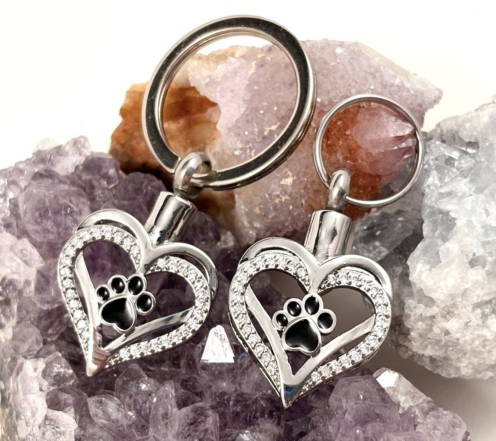 Pet Cremation Jewelry Necklace Pendant Urn Holds Ash Paw Print Dog Cat Heart