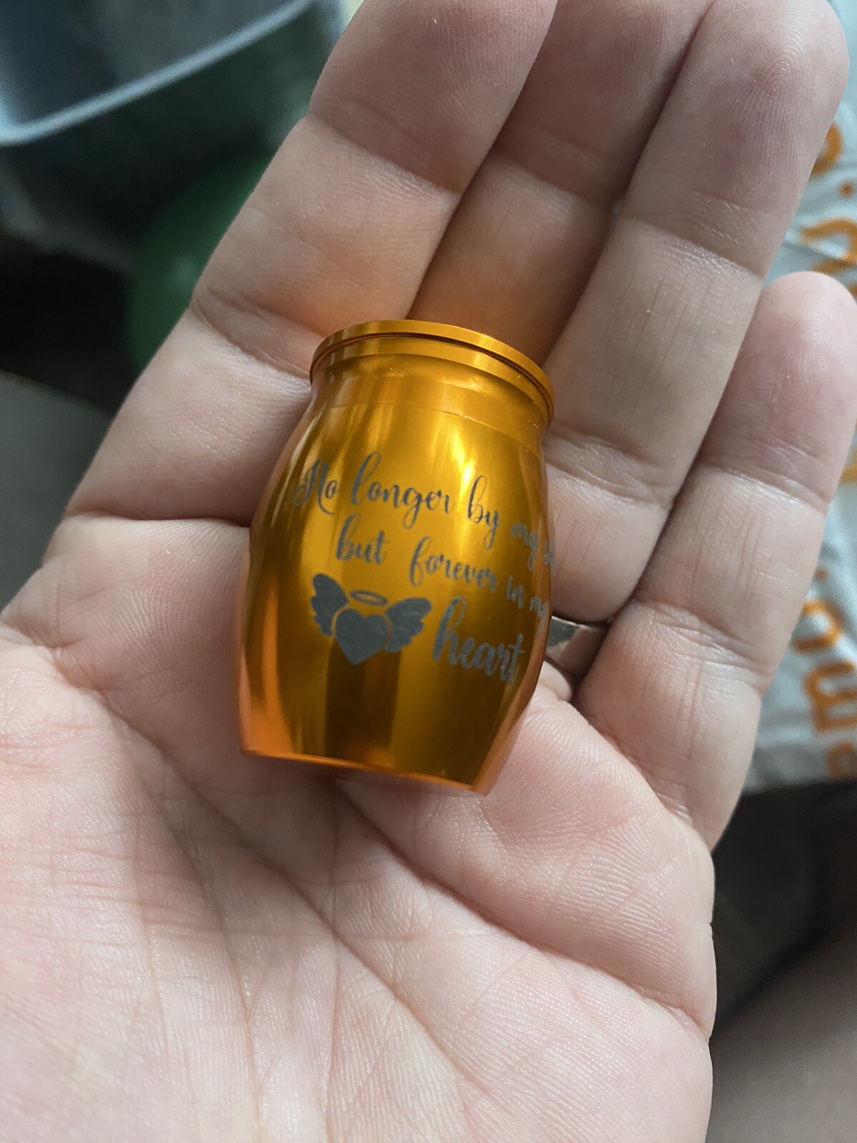 GOLD Steel Mini Memorial Cremation Keepsake Urns For Pet Dogs Cats Ashes Small