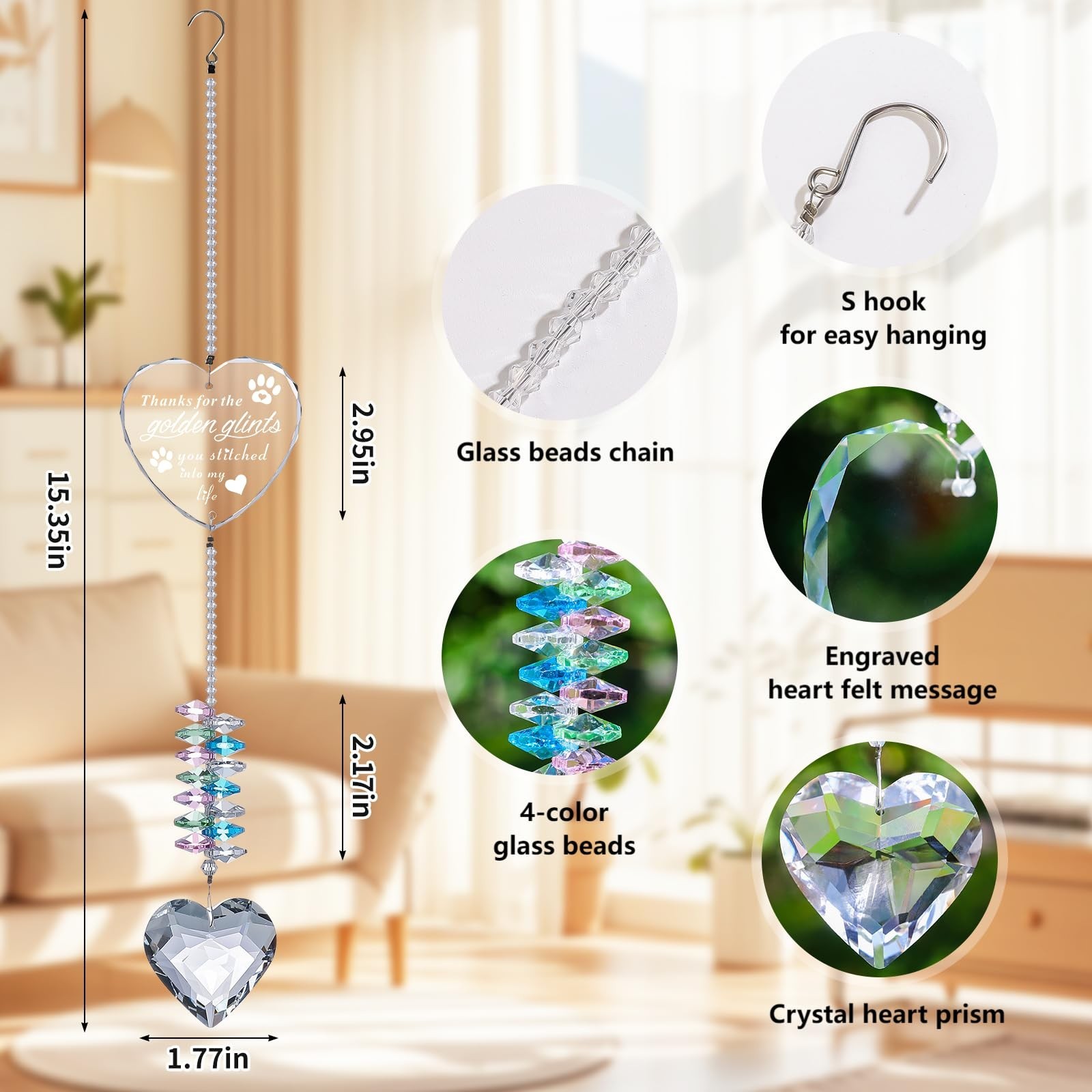 Sympathy Gift for Loss of Pet | Dog & Cat Memorial Crystal Suncatcher | Pet L…