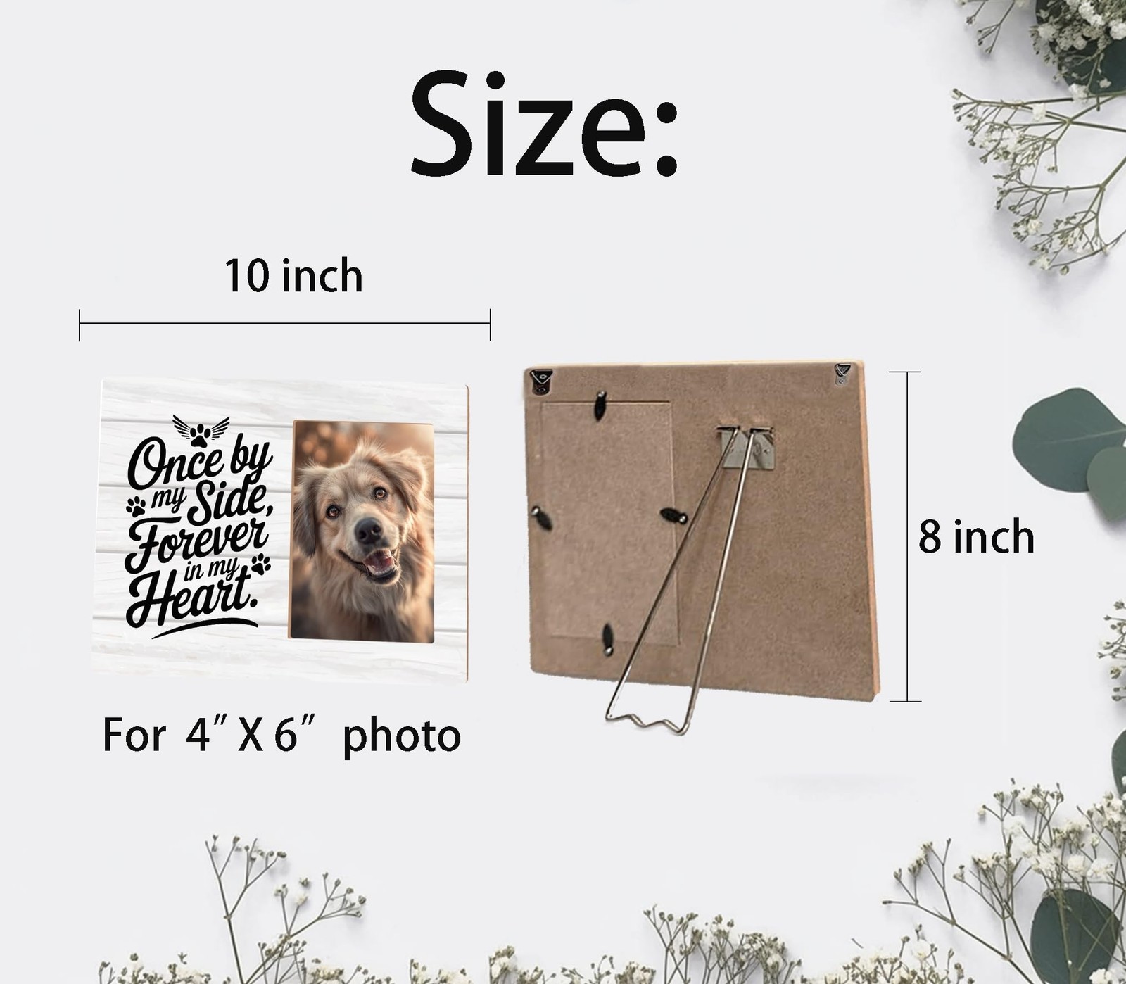 Pet Memorial Gifts for Dogs,Once by My Side Forever in My Heart,4×6 Picture F…