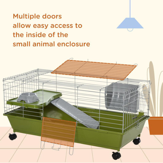 Small Animal Cage, Rolling Bunny Cage, Guinea Pig Cage