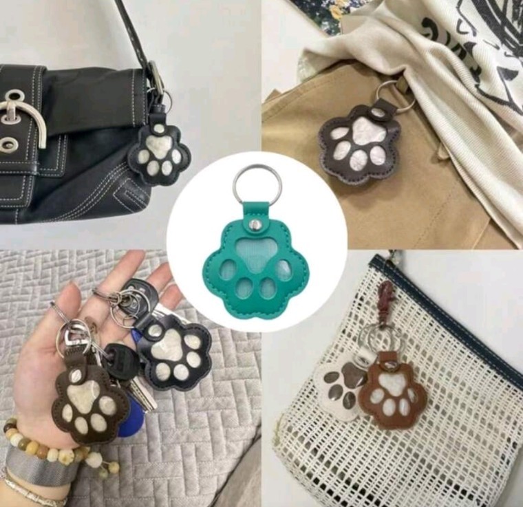 New Black Paw Furry Pet Hair Collection Storage Key Chain Dog Cat Bunny Memorial
