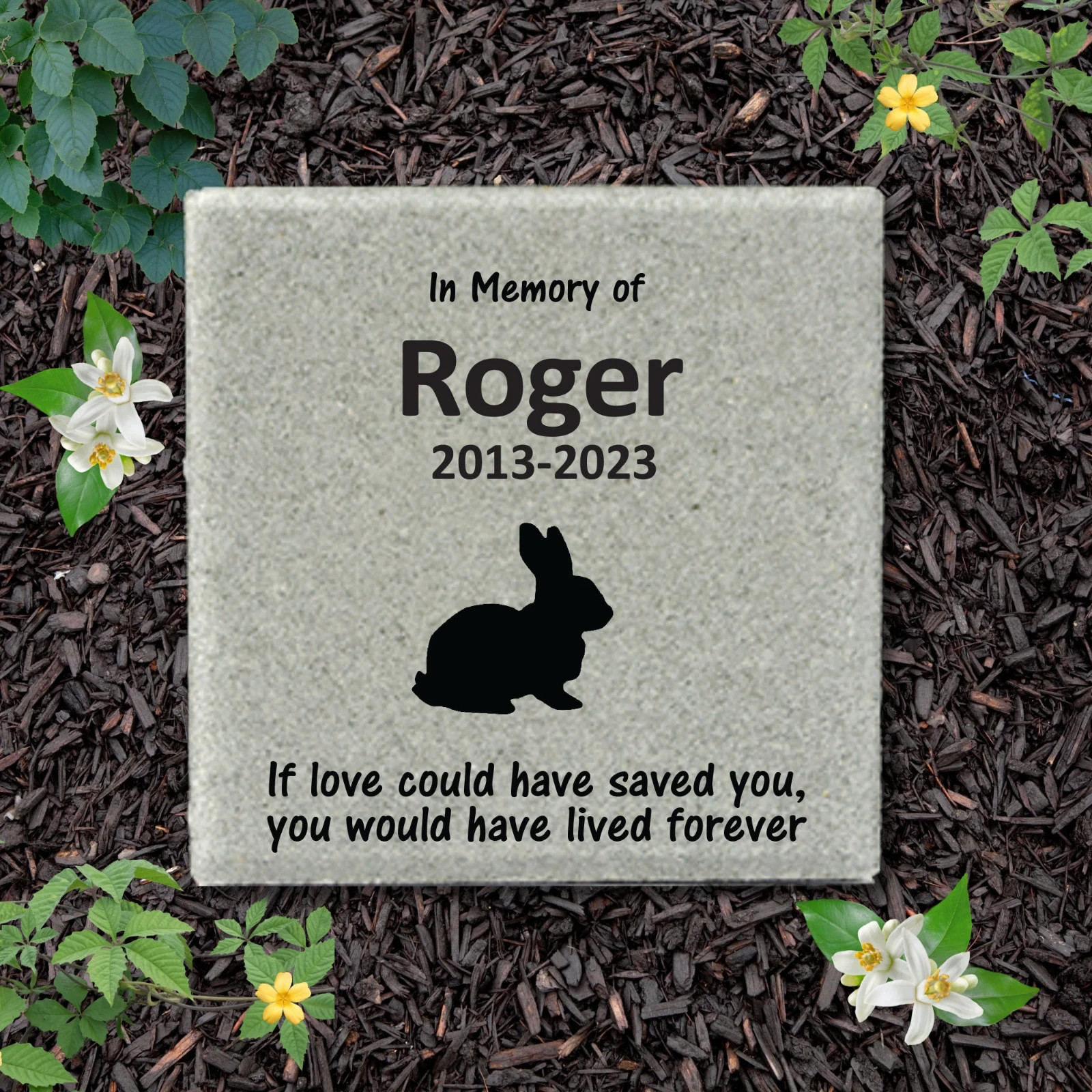 Rabbit Memorial – Personalized Pet Memorial Stone – Rabbit Loss sympathy Gift