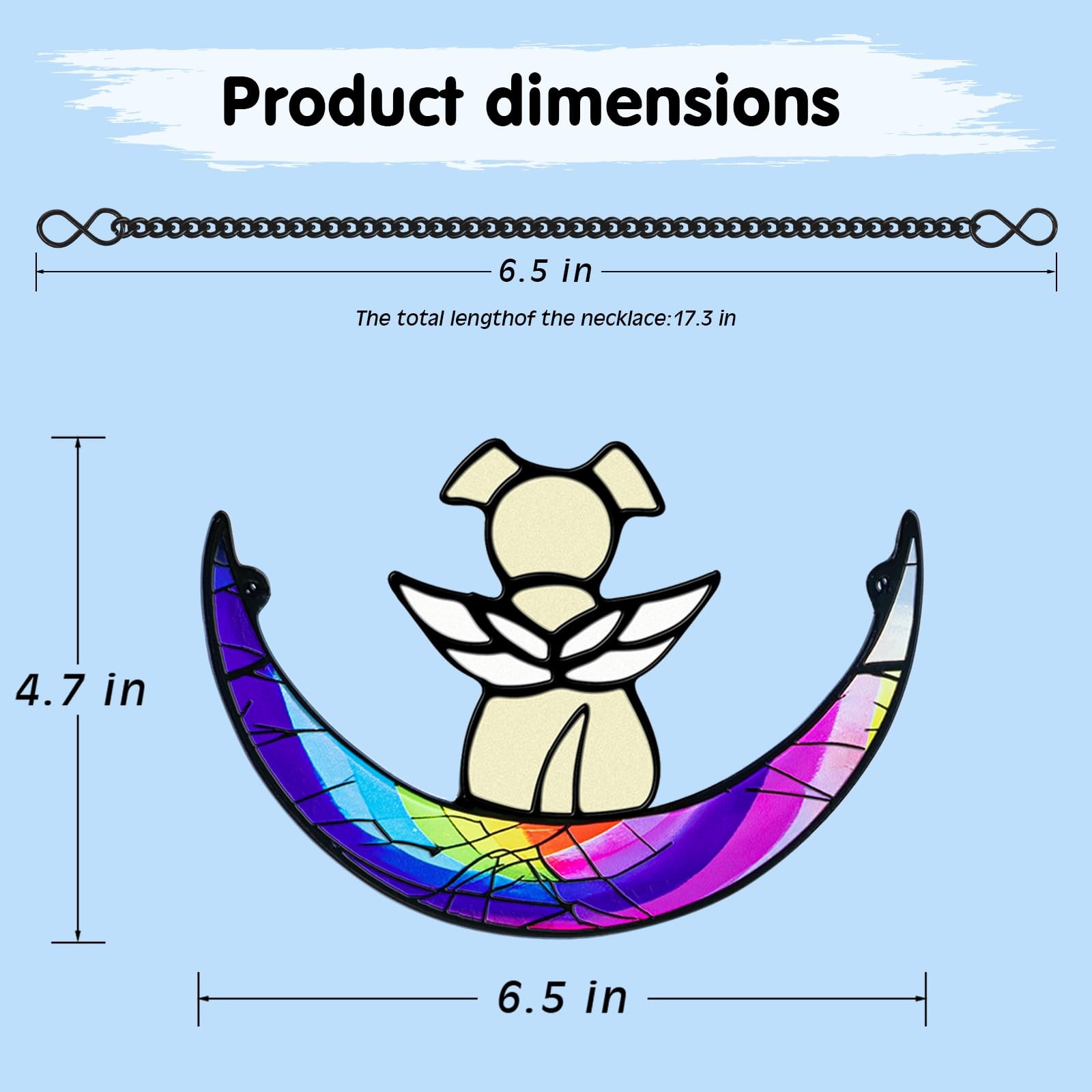 Stained Glass Dog Memorial Gifts,Dog Angel Memorial Suncatcher,Pet Memorial G…
