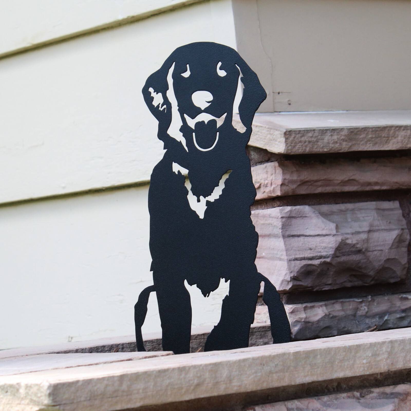 Flat Coated Retriever Black Metal Dog Silhouette