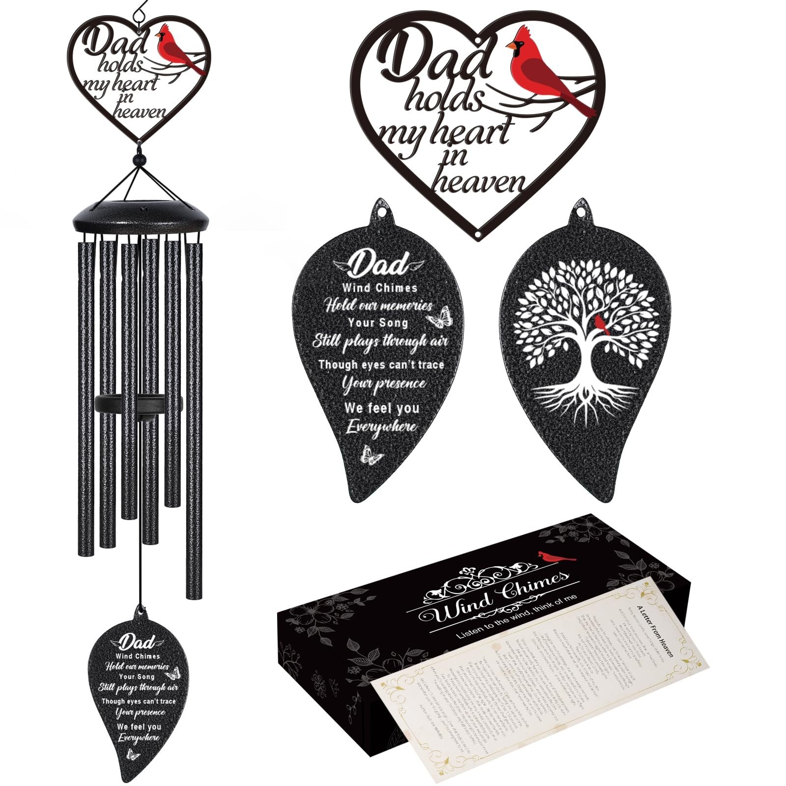 Sympathy Gifts for Loss of Dad, 30″ Memorial Wind Chimes Gift for Loss of Fat…