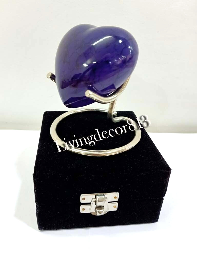Heart Urn – Small Heart Urn – Purple Shine Mini Urn – Small Urns for Human Ashes