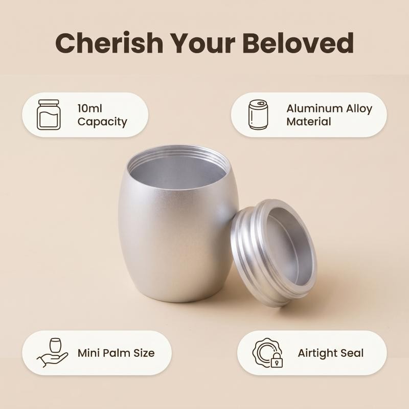 Mini Pet Urn for Dog & Cat Ashes – Brass Cremation Memorial Medium Urn New