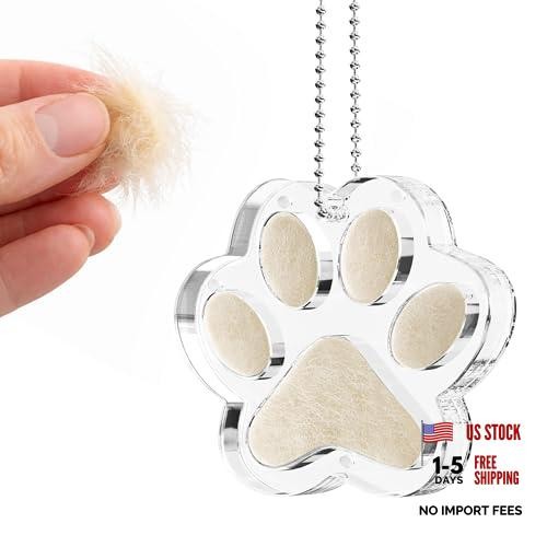 Pet Fur Keepsake Paw – Clear Acrylic Pet Memorial Ornament with Magnetic