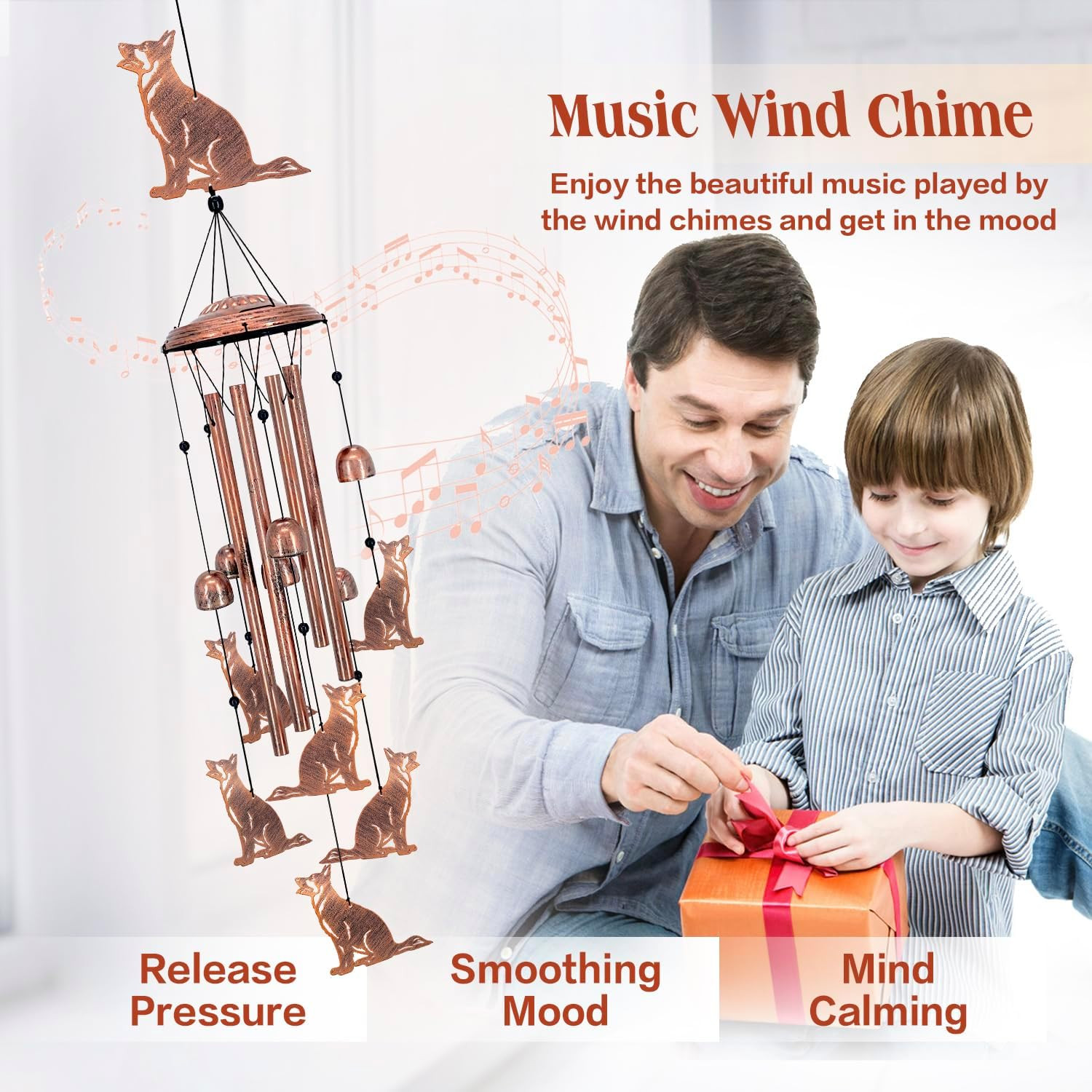 German Shepherd Dog Wind Chimes for Outside,Dog Gifts for Women Men/Memorial/Sym