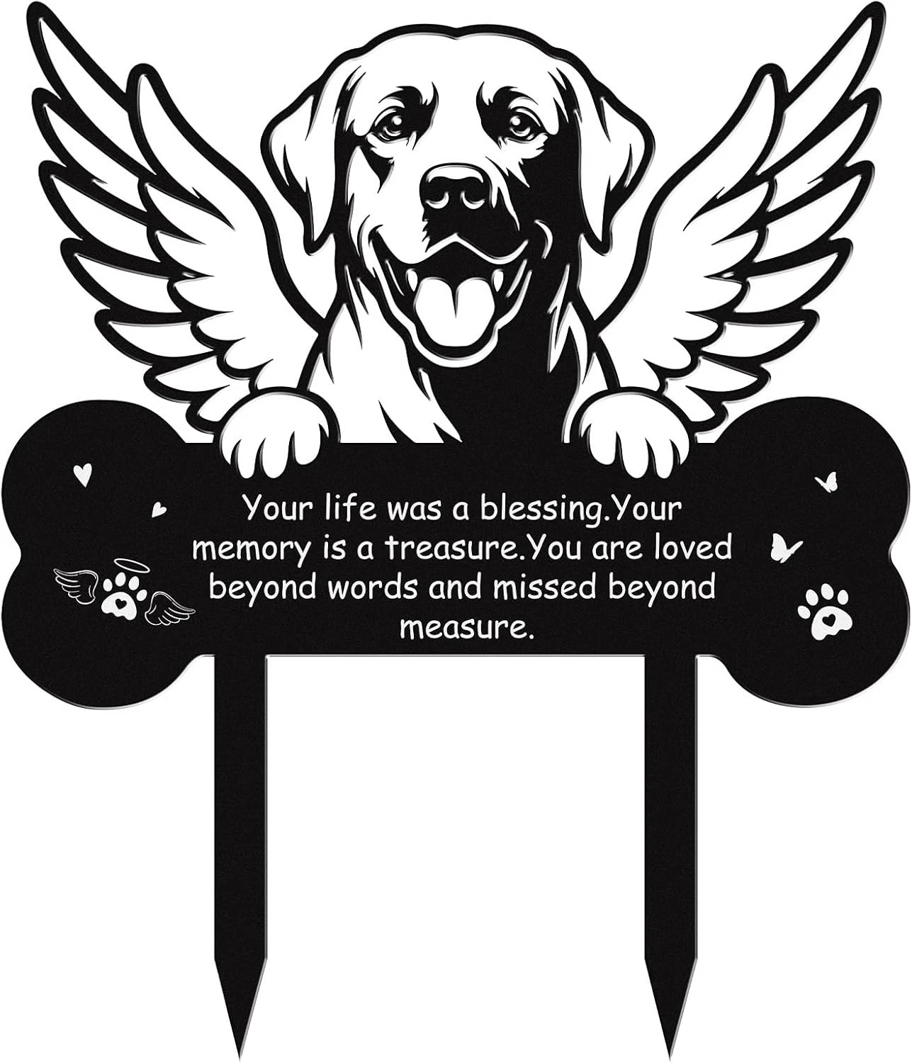 Dog Grave Markers Outdoor, Mental Pet Dog Memorial Gift Decorations Outdoor, Pet