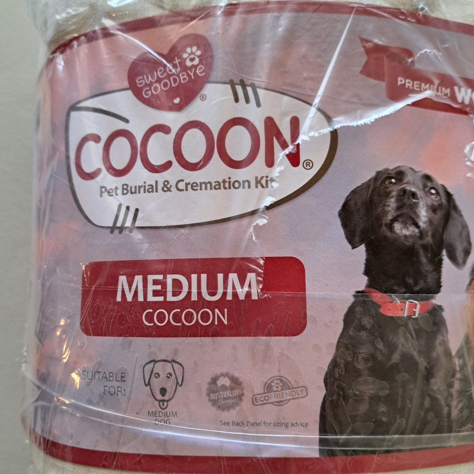 Sweet Goodbyes Eco-Friendly Cocoon Pet Burial Kit Size Medium Natural NEW
