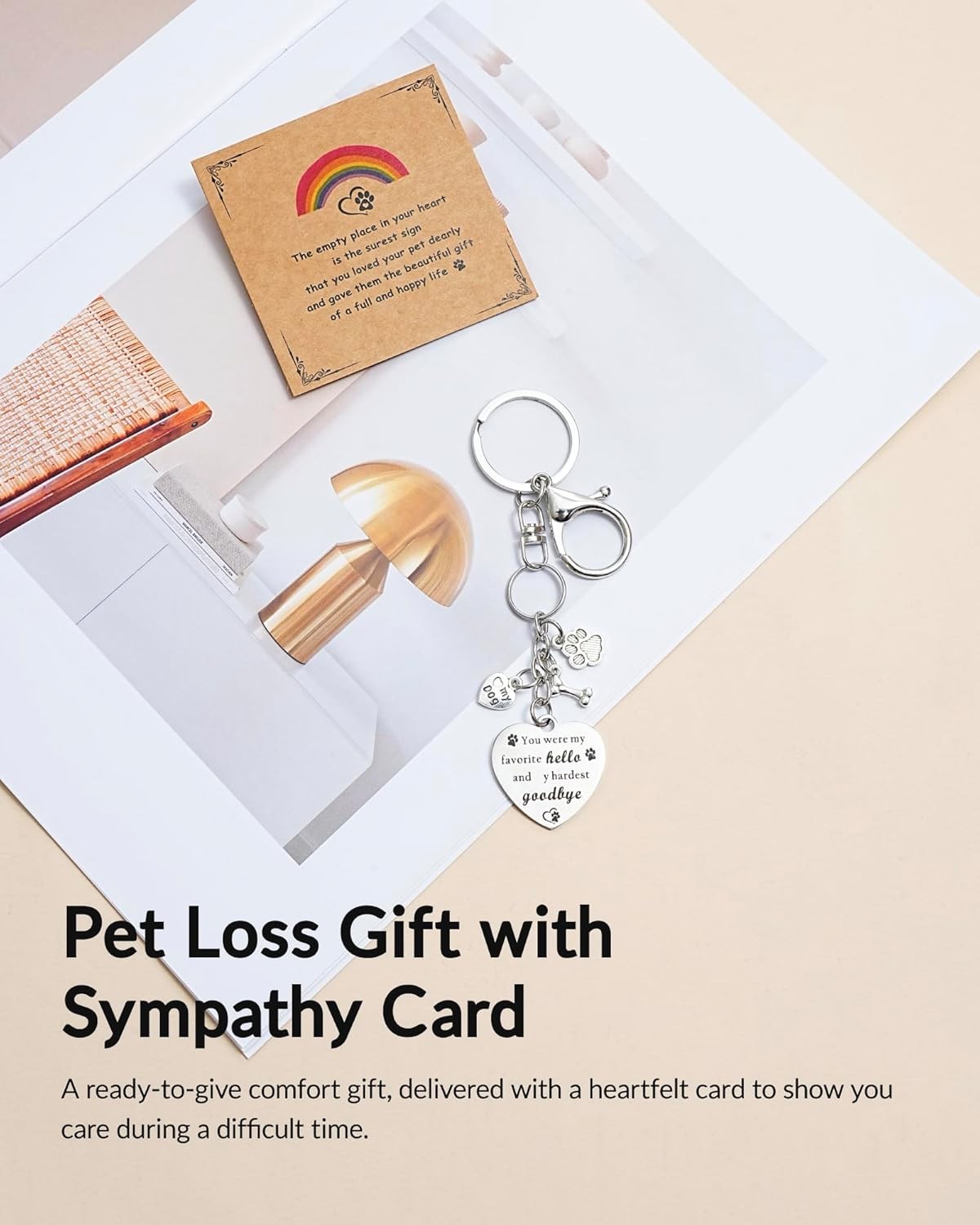 Pet Memorial Gifts for Loss of Dog, Rainbow Loss Sympathy Gift Bridge Keychain f
