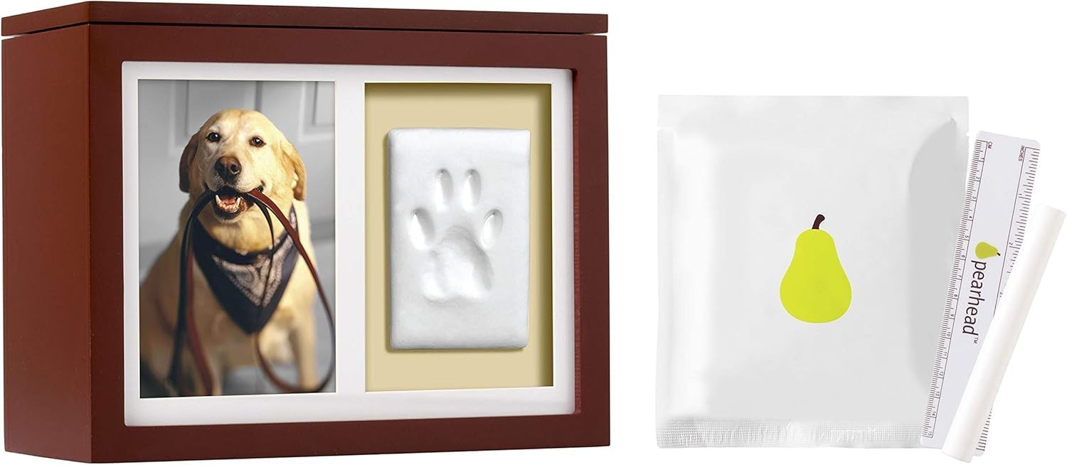 Personalized Paw Print Memory Box for Dogs and Cats – Includes Urn and Clay Kit