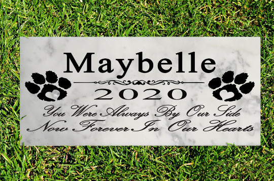 Customized Marble Dog Memorial Stone Personalized Always By Our Side Pet Marker