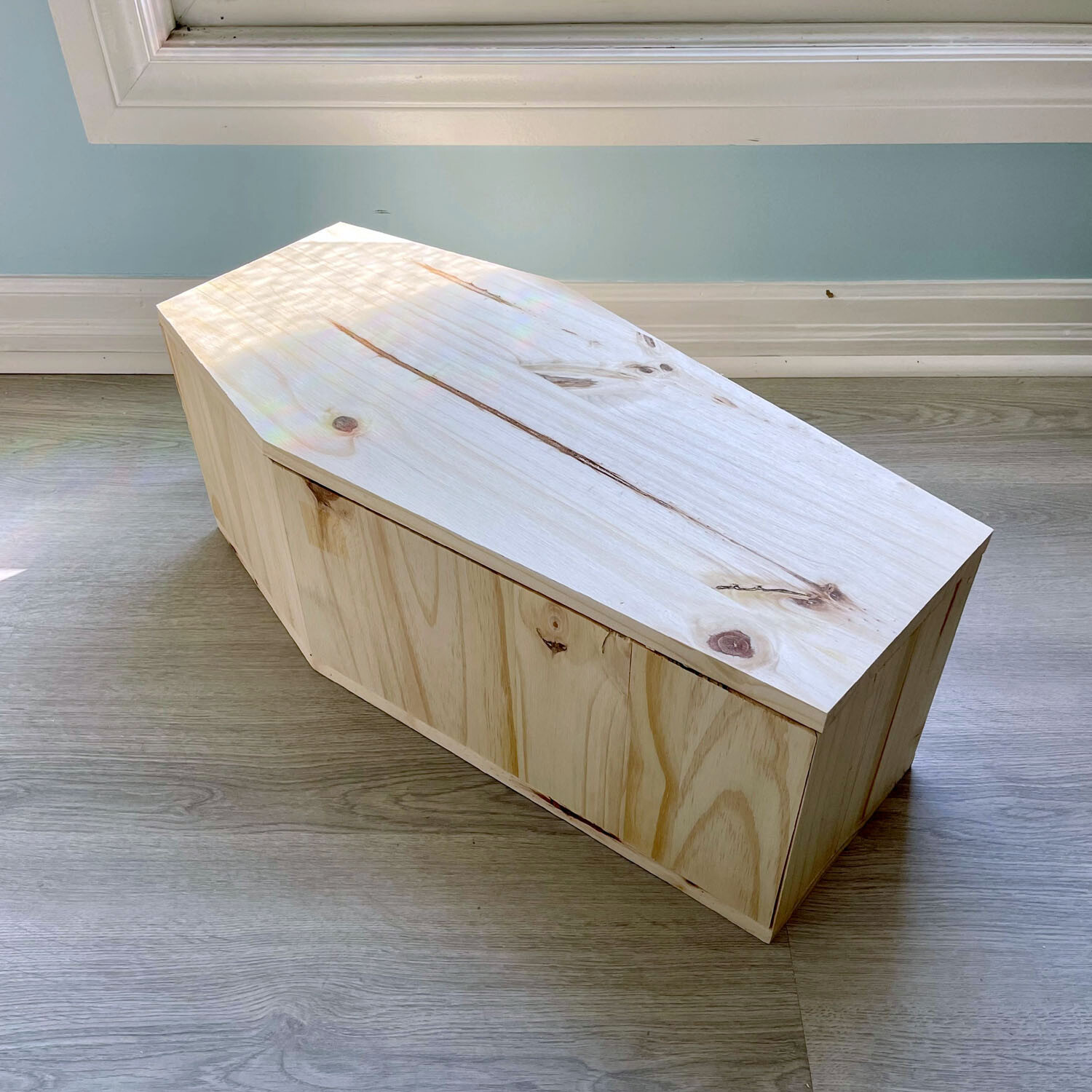 [Hand made in Canada] Wood Pet dog cat Coffin Casket 9.5″ x 22.5″ x 7.25″