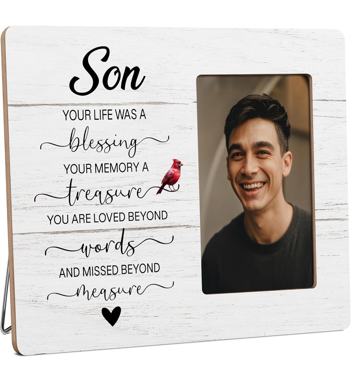 Memorial Picture Frame Gifts for Loss of Son In Loving Memory Frame 4x6in Photo
