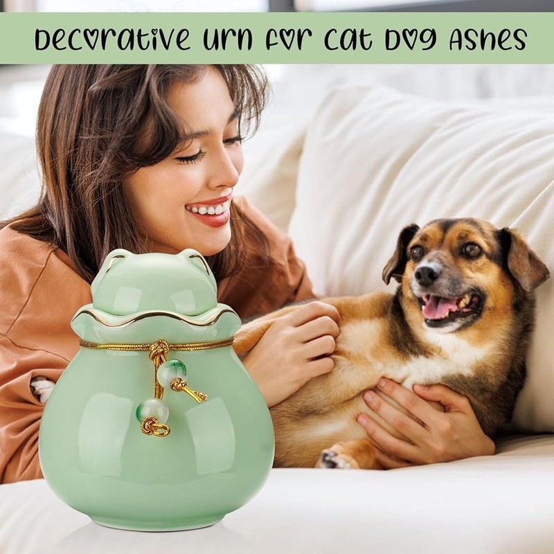 Elegant Pet Memorial Keepsake Urn Cat Dog Ashes Durable Ceramic Tribute New