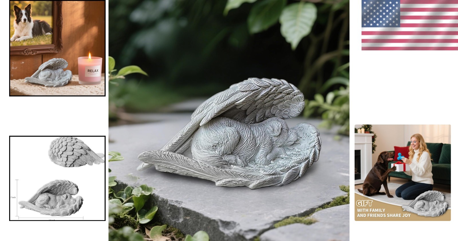 Dog Memorial Gifts for Loss of Dog Resin Pet Memorial Statue Guardian Angel