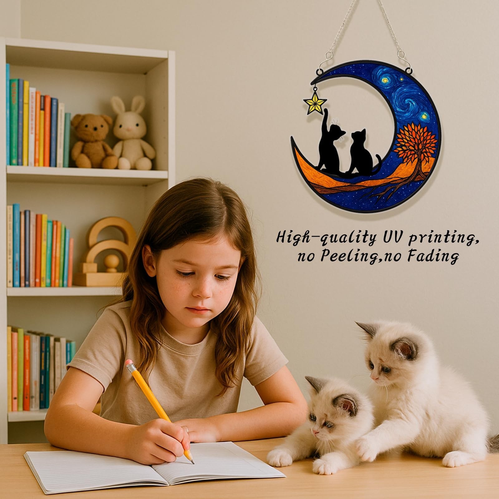 Geili 7.87″ Cat Loss Sympathy Gift for Women,Acrylic Life Tree Design Pet Los…