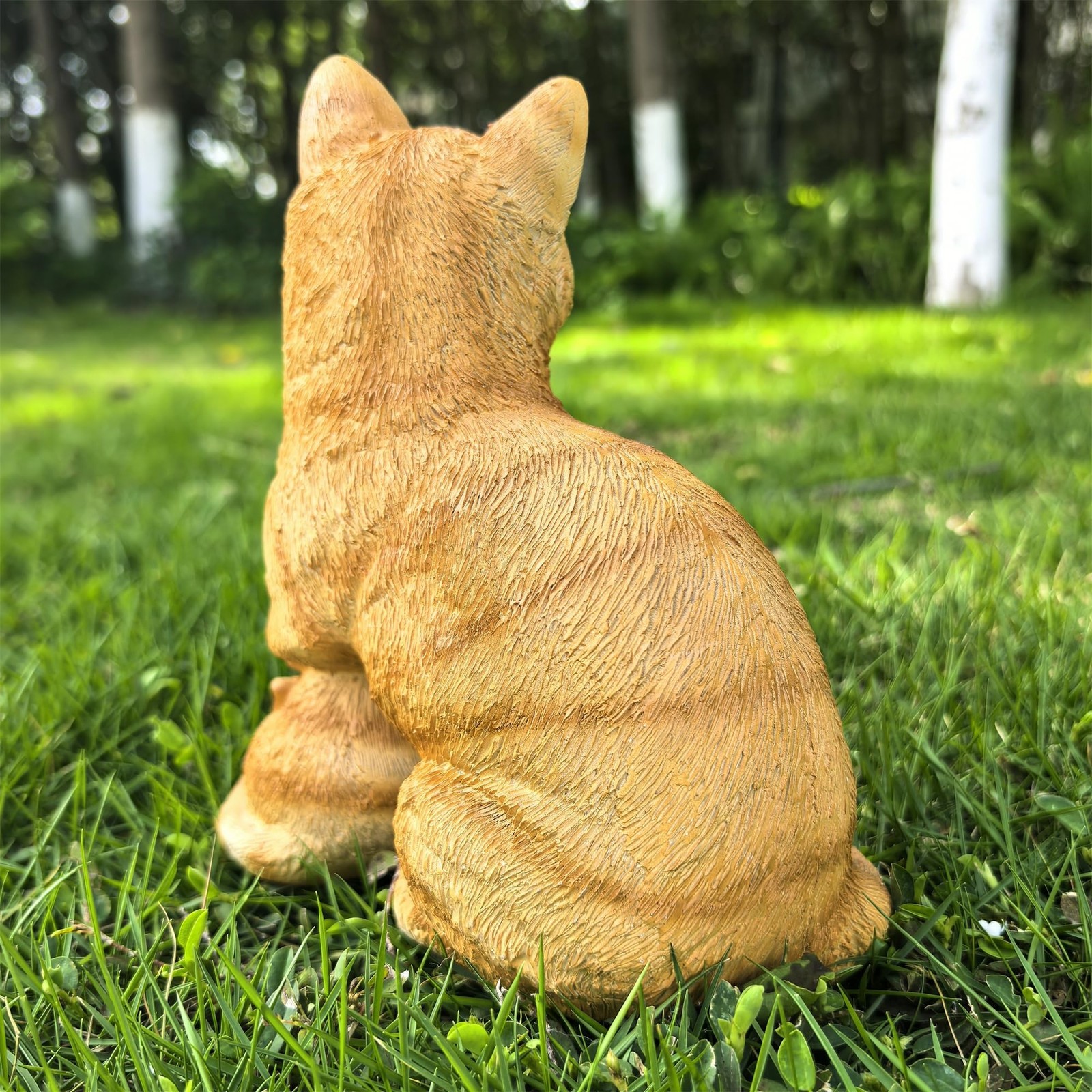 Mama Cat and Kitten Garden Statue,Outdoor Lawn Decorative Figurine Yellow Cat…