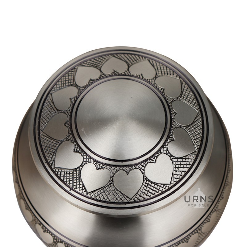 Silver Heart Cremation Urn for Ashes Urn for Sale