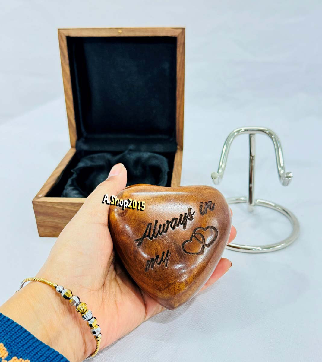 Wooden Heart Urn Keepsake Cremation Urn for Human pet Ashes Handcrafted Urn