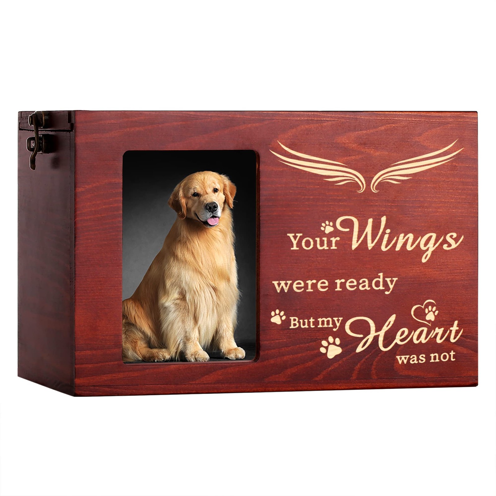 Pet Memorial Urns for Dog or Cat Ashes, Large Wooden Funeral Cremation Urns w…