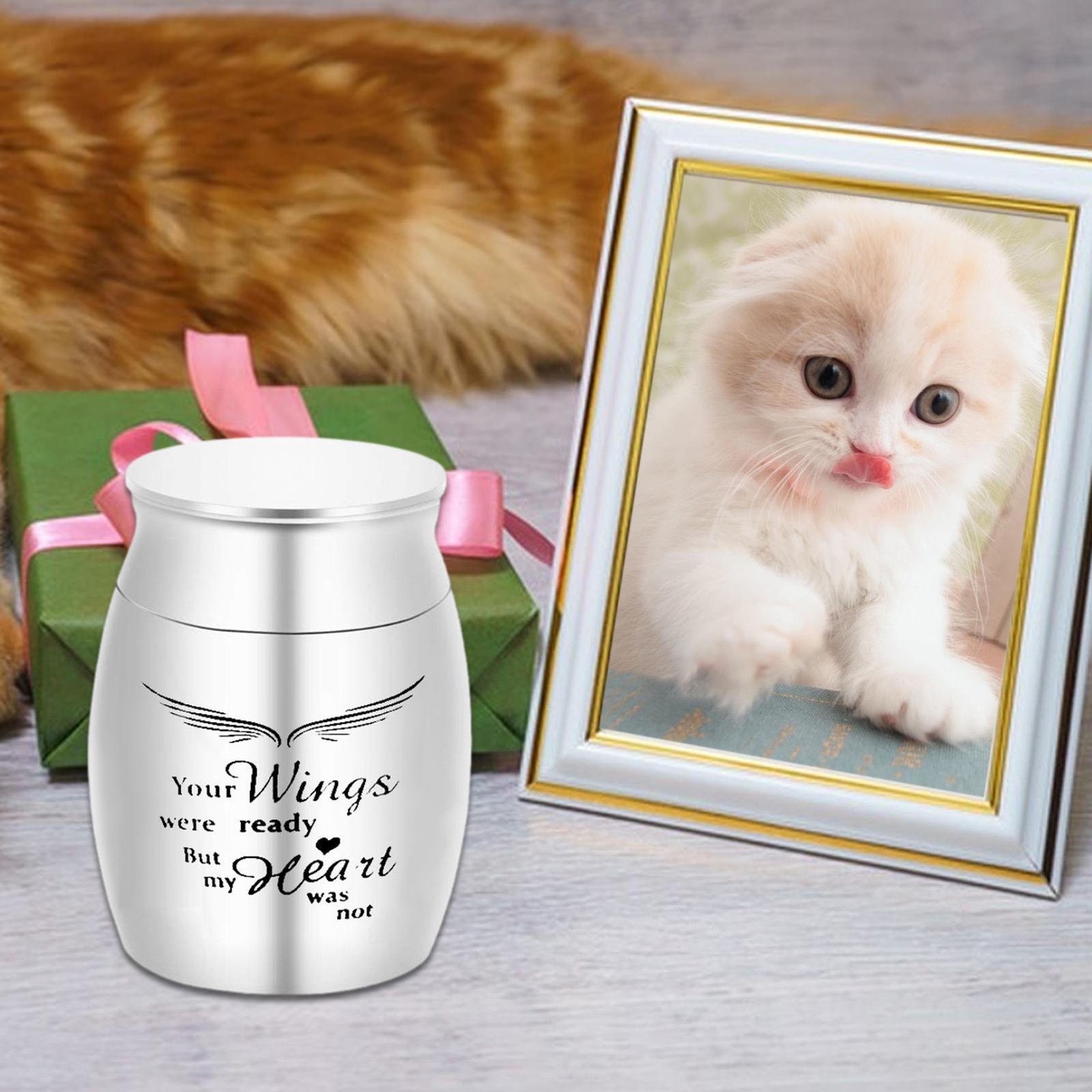 Dog Memorial Urn Casket, Keepsake Urn For Cremated Pet Ashes Mini Pet Urn Jar
