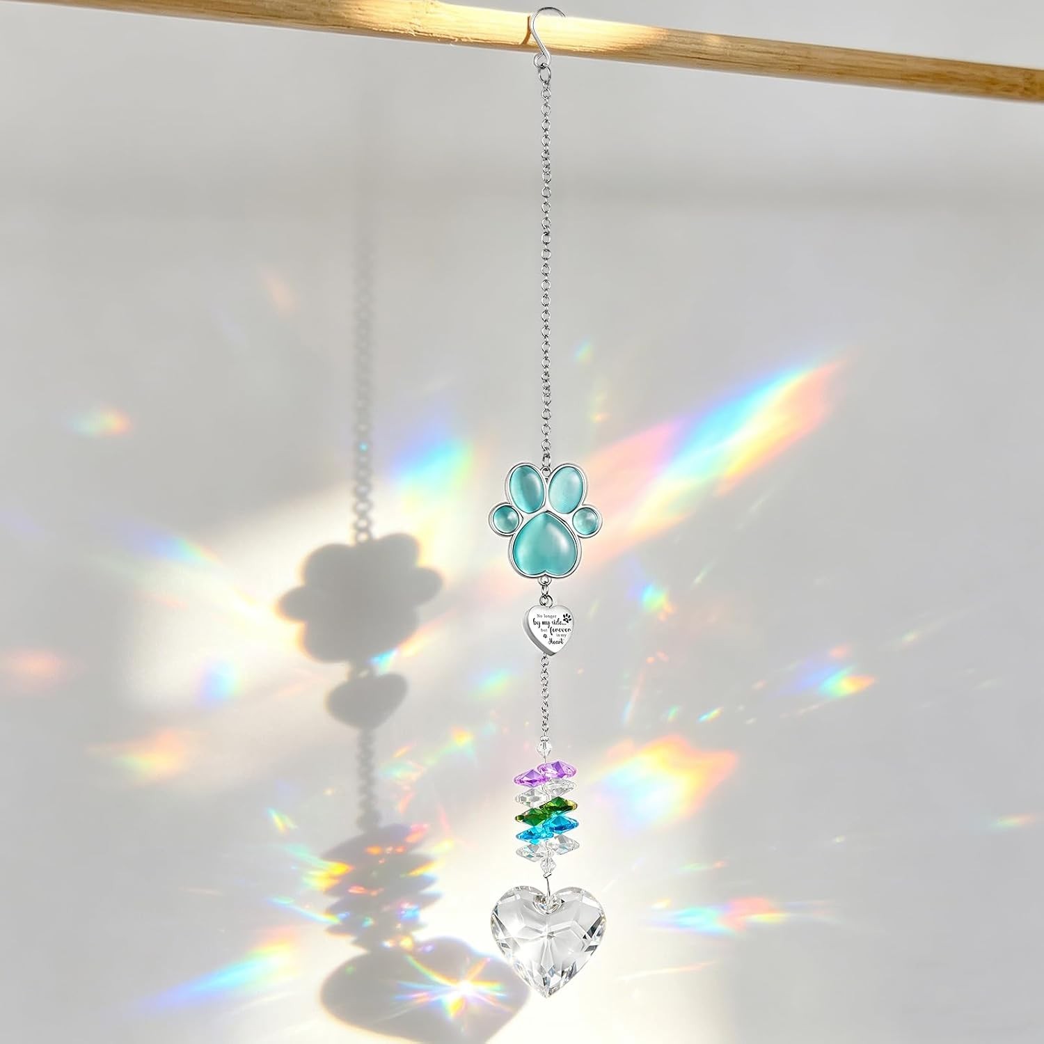 Mini Urn Keepsake for Pets – Heart Crystal Suncatcher Memorial Decoration