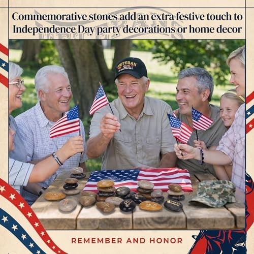 Pcs Veterans Gifts Memorial Stones 6 Different 4th of July 30 Independence Day