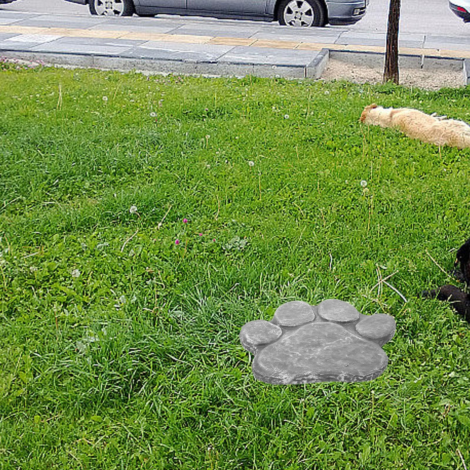Pet Tombstone Memorial Stone Dog Paw Print Sculpture Lightweight Outdoor Gard…