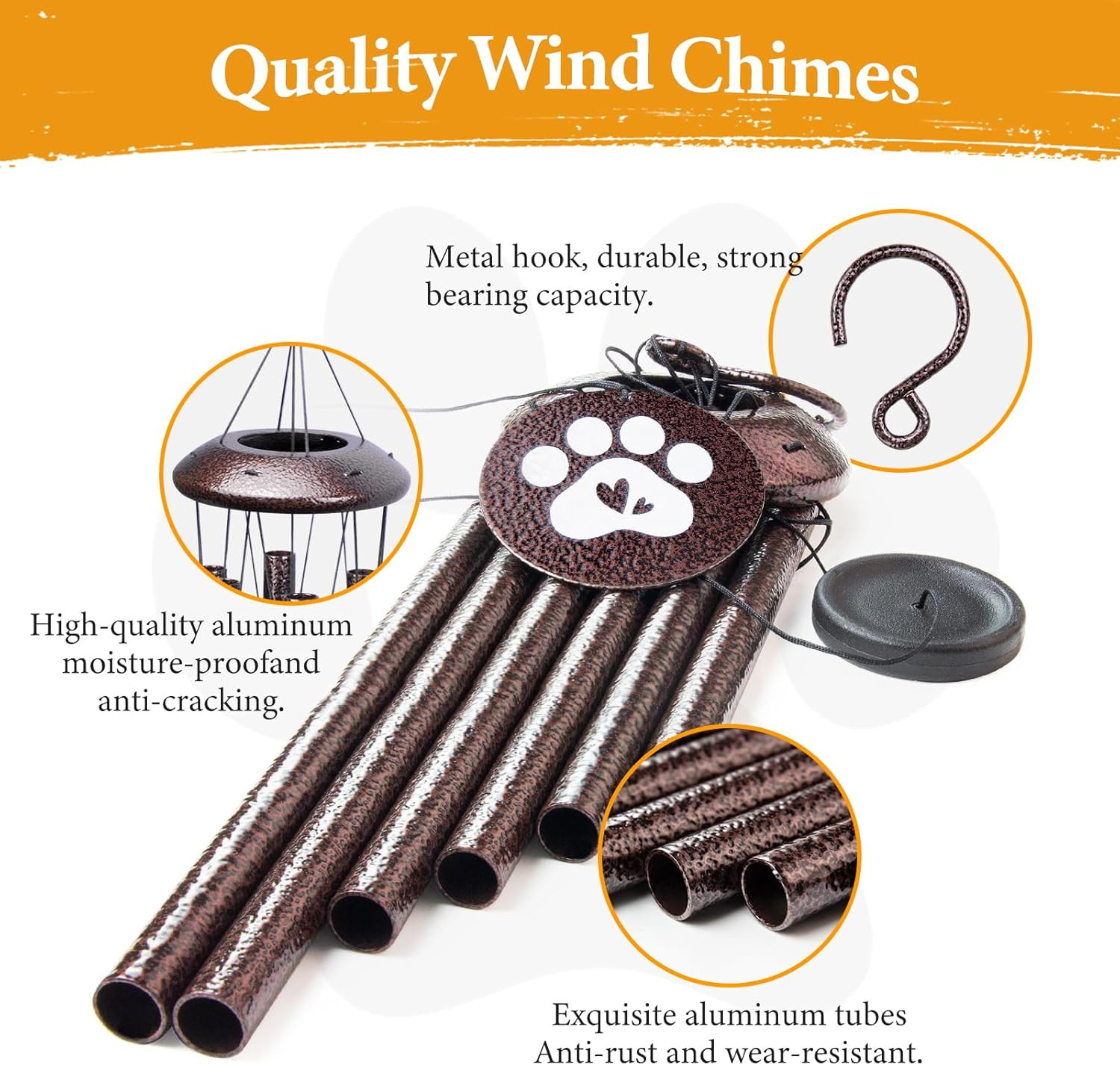 Pet Memorial Gifts for Loss of Dog, 25 Inch Pet Memorial Wind Chimes, Loss of Do
