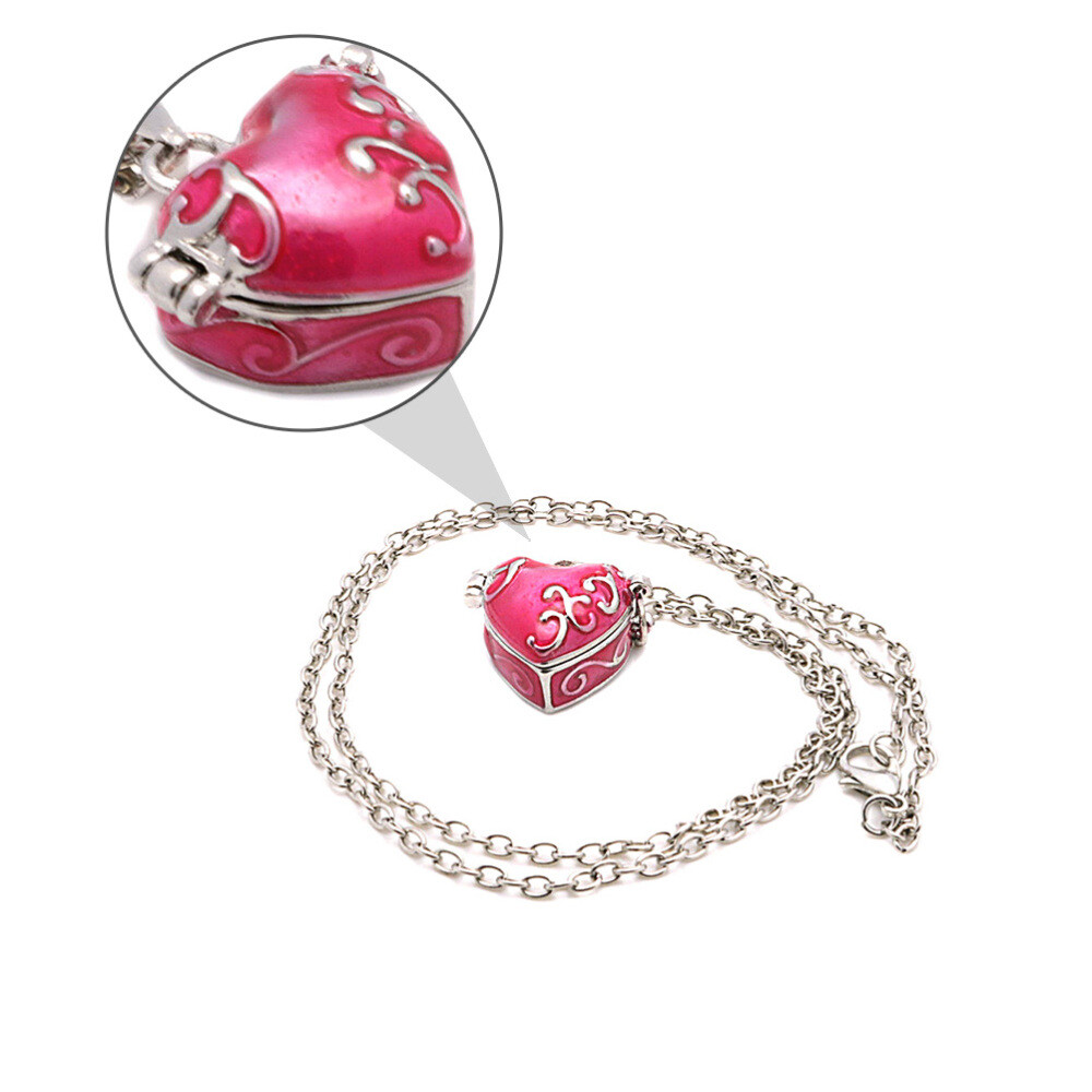 Brass Vintage Heart-shaped Pendant Can Openable Pet Ashes Hair Container