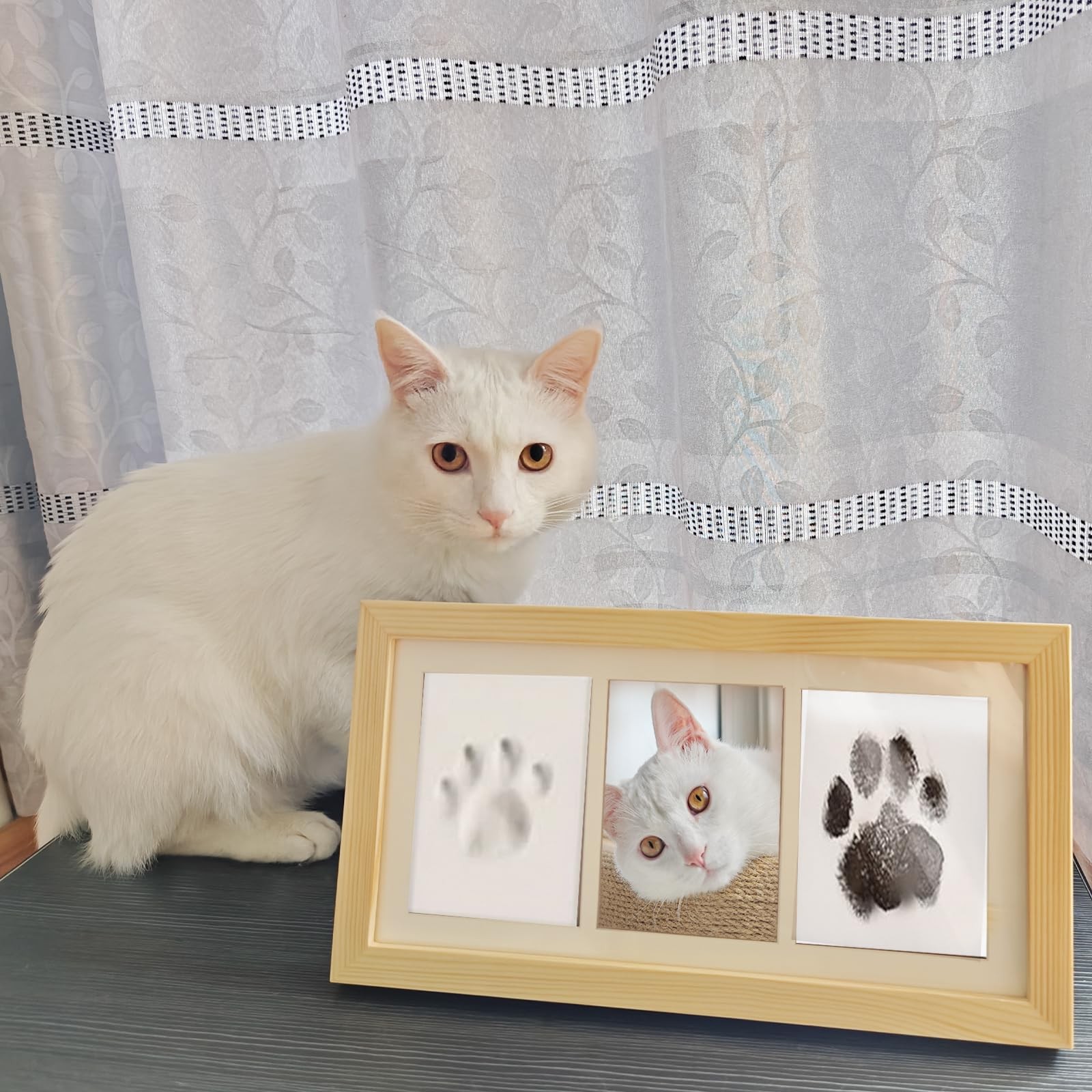 ZAPVLVT Paw Print Impression Kit for Dogs and Cats, 2 large, Pet-Photo-Frame