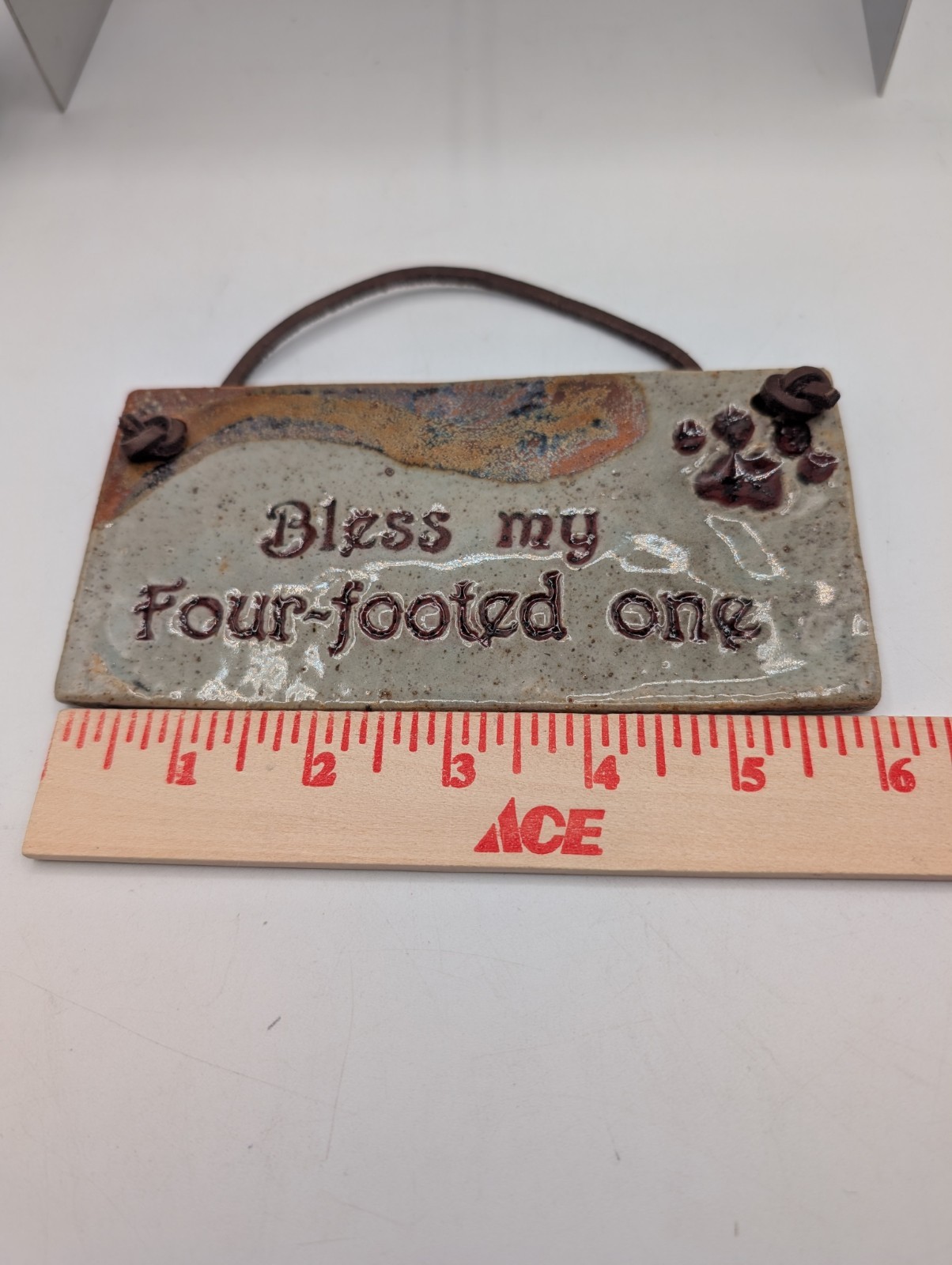 Pet Blessing Memorial Ceramic Hanging Plaque Sara Rubin Bless My Four-footed One