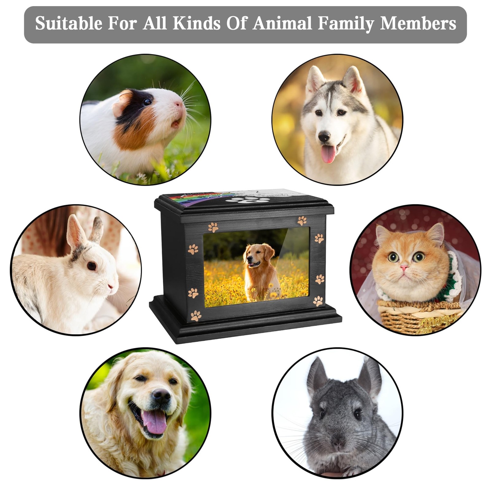 Pet Memorial Urns for Dogs or Cats Ashes, Large Wooden Funeral Pets Memorial …